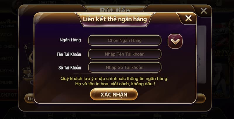 Hướng dẫn liên kết thẻ ngân hàng để rút thưởng